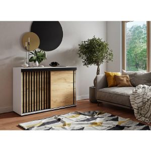 Obrazek Komoda Malani 140 biały+craft+czarny