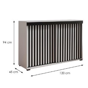 Obrazek Komoda Malani duplo 120 biały+czarny