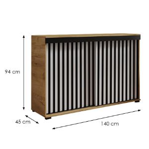 Obrazek Komoda Malani duplo 140 craft+biały+czarny