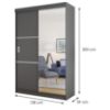 Obrazek Szafa Bill 2l lustro 138 grafit 