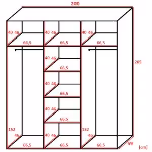 Obrazek Szafa Bill 1 200 grafit 
