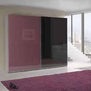 Obrazek Szafa Lux 8 fioletowy połysk/czarny połysk 244 cm