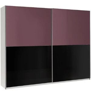 Obrazek Szafa Lux 11 fioletowy połysk/czarny połysk 244 cm