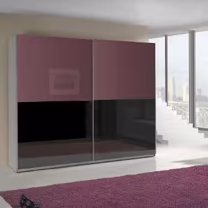 Obrazek Szafa Lux 11 fioletowy połysk/czarny połysk 244 cm