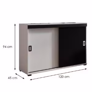 Obrazek Komoda Retro 120 Biały/Czarny + Uchwyty Biały I Czarny