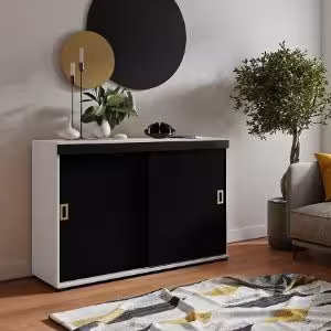 Obrazek Komoda Retro 120 Biały/Czarny + Craft Uchwyty