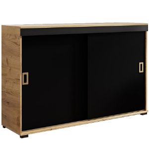 Obrazek Komoda Retro 120 Craft/Czarny + Craft Uchwyty