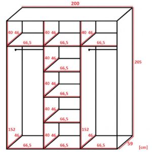 Obrazek Szafa Bill 3 200 Biały 