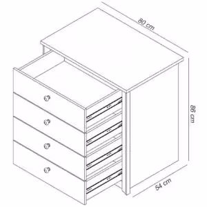 Obrazek Komoda Finezja F9 4 szuflady sonoma czekoladowa