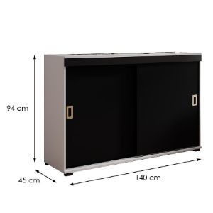 Obrazek Komoda Retro 140 Biały/Czarny + Craft Uchwyty