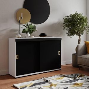 Obrazek Komoda Retro 140 Biały/Czarny + Craft Uchwyty