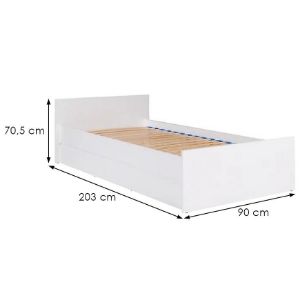 Obrazek Łóżko Cosmo C08 z ramą drewnianą biały