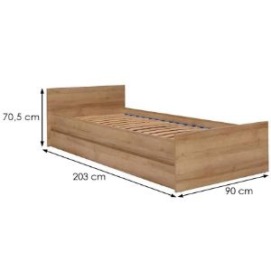 Obrazek Łóżko Cosmo C08 z ramą drewnianą dąb riviera