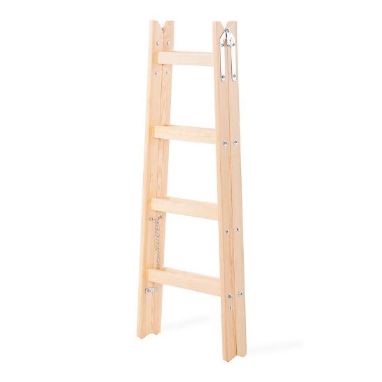 Obrazek Drabina drewniana dwustronna 4 stopniowa 150 kg 