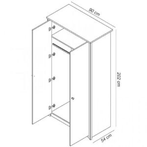 Obrazek Szafa Finezja F2 2 drzwi sonoma czekoladowa 90 cm