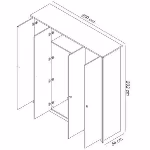 Obrazek Szafa Finezja F4 4 drzwi sonoma czekoladowa 200 cm
