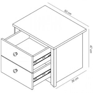 Obrazek Szafka nocna Finezja F12 sonoma czekoladowa