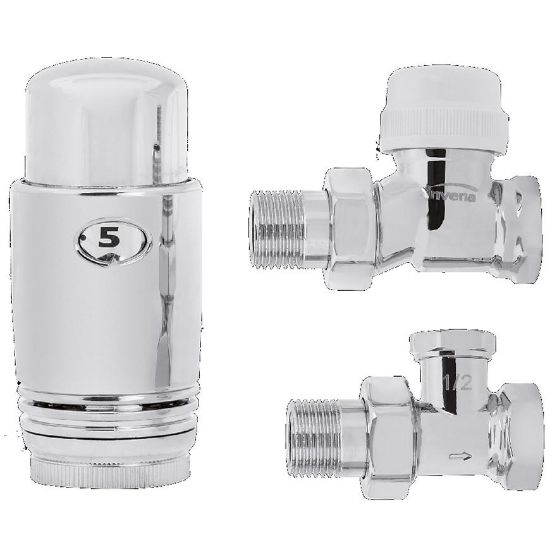 Obrazek Komplet termostatyczny prosty chrom 