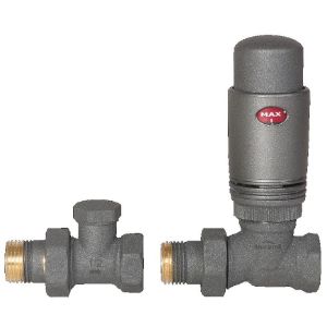 Obrazek Komplet termostatyczny prosty grafit 