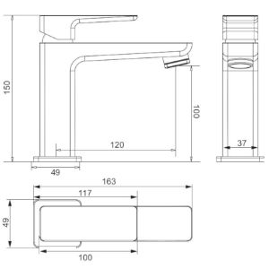 Obrazek Bateria umywalkowa biały/chrom Parma