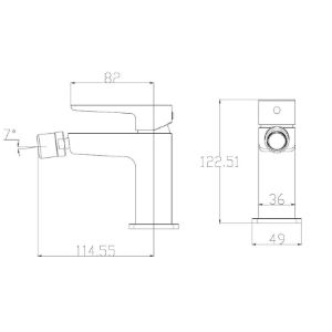 Obrazek Parma bateria bidetowa biały/chrom
