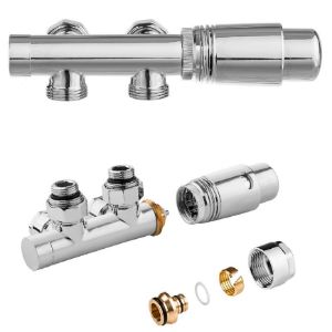 Obrazek Zestaw do dolnego podłączenia duoplex chrom 