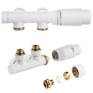 Obrazek Zestaw do dolnego podłączenia duoplex biały 