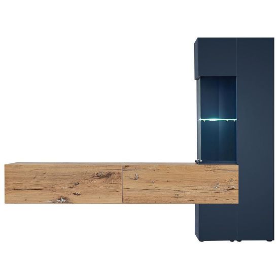 Obrazek Meblościanka Marino Bfs Mr Dąb Flagstaff/Ciemny Błękit