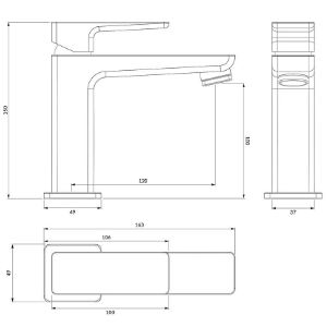 Obrazek Bateria umywalkowa Parma grafit