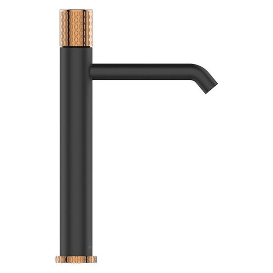 Obrazek Bateria umywalkowa wysoka moonlight czarna/gold rose