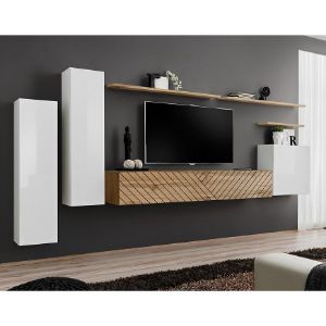 Obrazek Meblościanka Switch I Line Biały/Wotan