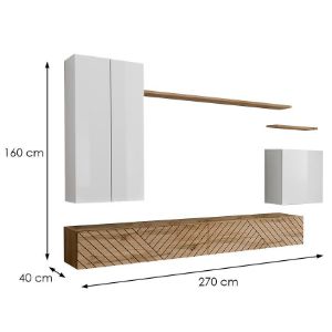 Obrazek Meblościanka Switch II Line Biały/Wotan