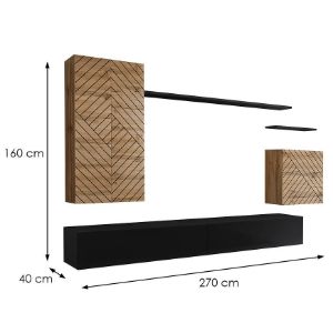 Obrazek Meblościanka Switch II Line Wotan/Czarny