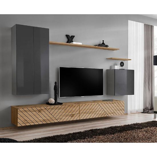 Obrazek Meblościanka Switch II Line Grafit/Wotan