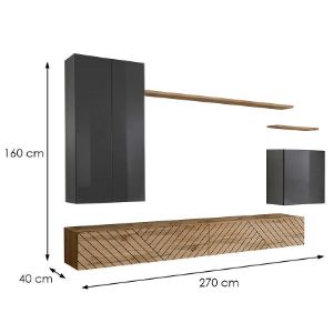 Obrazek Meblościanka Switch II Line Grafit/Wotan