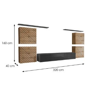 Obrazek Meblościanka Switch IV Line Wotan/Grafit