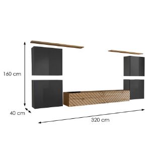 Obrazek Meblościanka Switch IV Line Grafit/Wotan