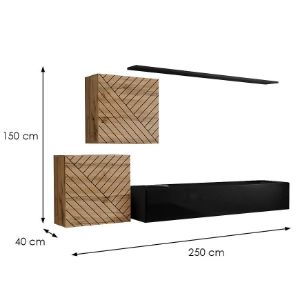 Obrazek Meblościanka Switch V Line Wotan/Czarny