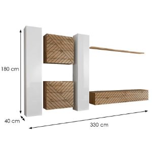 Obrazek Meblościanka Switch VI Line Biały/Wotan