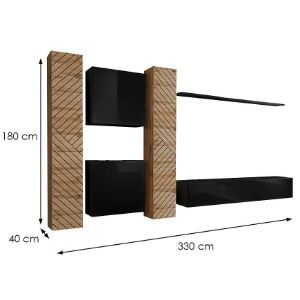 Obrazek Meblościanka Switch VI Line Wotan/Czarny