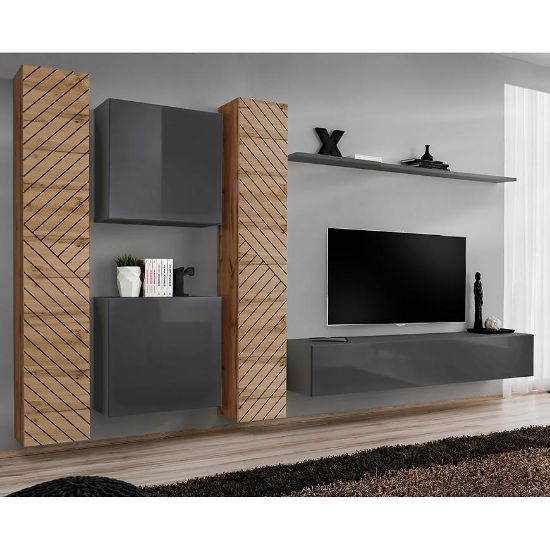 Obrazek Meblościanka Switch VI Line Wotan/Grafit