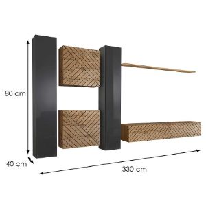 Obrazek Meblościanka Switch VI Line Grafit/Wotan