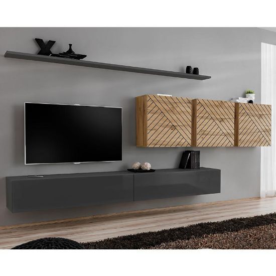 Obrazek Meblościanka Switch VII Line Grafit/Wotan