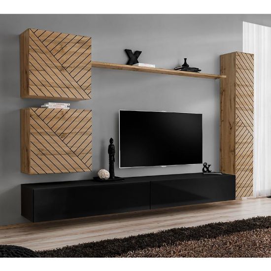 Obrazek Meblościanka Switch VIII Line Wotan/Czarny