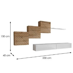 Obrazek Meblościanka Switch X Line Wotan/Biały