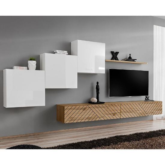 Obrazek Meblościanka Switch X Line Biały/Wotan