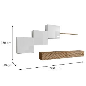 Obrazek Meblościanka Switch X Line Biały/Wotan