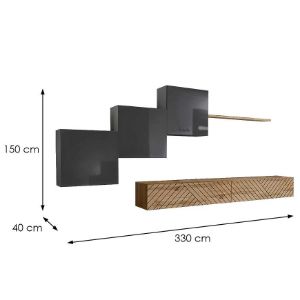 Obrazek Meblościanka Switch X Line Grafit/Wotan