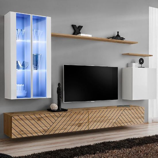 Obrazek Meblościanka Switch XII Line Biały/Wotan