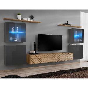 Obrazek Meblościanka Switch XIV Line Grafit/Wotan